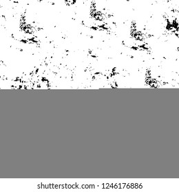 Grunge overlay layer. Abstract black and white vector background. Monochrome vintage surface with dirty pattern in cracks, spots, dots. Old painted wall in dark horror style design