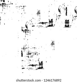 Grunge overlay layer. Abstract black and white vector background. Monochrome vintage surface with dirty pattern in cracks, spots, dots. Old painted wall in dark horror style design