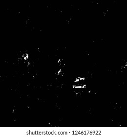 Grunge overlay layer. Abstract black and white vector background. Monochrome vintage surface with dirty pattern in cracks, spots, dots. Old painted wall in dark horror style design