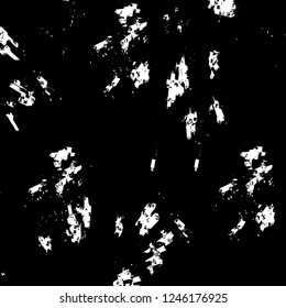 Grunge overlay layer. Abstract black and white vector background. Monochrome vintage surface with dirty pattern in cracks, spots, dots. Old painted wall in dark horror style design