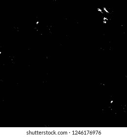 Grunge overlay layer. Abstract black and white vector background. Monochrome vintage surface with dirty pattern in cracks, spots, dots. Old painted wall in dark horror style design