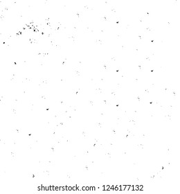 Grunge overlay layer. Abstract black and white vector background. Monochrome vintage surface with dirty pattern in cracks, spots, dots. Old painted wall in dark horror style design