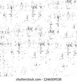 Grunge overlay layer. Abstract black and white vector background. Monochrome vintage surface with dirty pattern in cracks, spots, dots. Old painted wall in dark horror style design