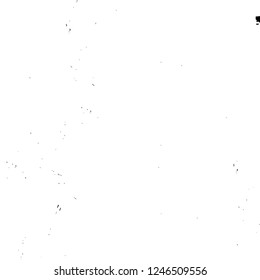 Grunge overlay layer. Abstract black and white vector background. Monochrome vintage surface with dirty pattern in cracks, spots, dots. Old painted wall in dark horror style design