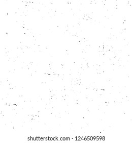 Grunge overlay layer. Abstract black and white vector background. Monochrome vintage surface with dirty pattern in cracks, spots, dots. Old painted wall in dark horror style design
