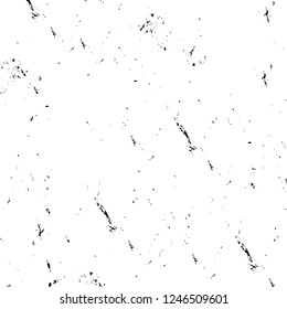 Grunge overlay layer. Abstract black and white vector background. Monochrome vintage surface with dirty pattern in cracks, spots, dots. Old painted wall in dark horror style design
