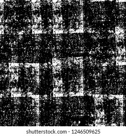 Grunge overlay layer. Abstract black and white vector background. Monochrome vintage surface with dirty pattern in cracks, spots, dots. Old painted wall in dark horror style design