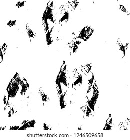 Grunge overlay layer. Abstract black and white vector background. Monochrome vintage surface with dirty pattern in cracks, spots, dots. Old painted wall in dark horror style design