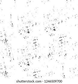 Grunge overlay layer. Abstract black and white vector background. Monochrome vintage surface with dirty pattern in cracks, spots, dots. Old painted wall in dark horror style design