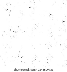 Grunge overlay layer. Abstract black and white vector background. Monochrome vintage surface with dirty pattern in cracks, spots, dots. Old painted wall in dark horror style design