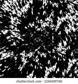 Grunge overlay layer. Abstract black and white vector background. Monochrome vintage surface with dirty pattern in cracks, spots, dots. Old painted wall in dark horror style design