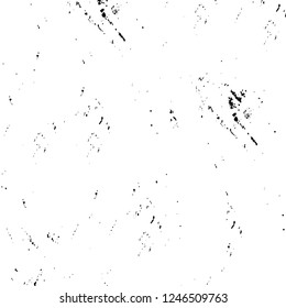 Grunge overlay layer. Abstract black and white vector background. Monochrome vintage surface with dirty pattern in cracks, spots, dots. Old painted wall in dark horror style design