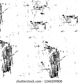 Grunge overlay layer. Abstract black and white vector background. Monochrome vintage surface with dirty pattern in cracks, spots, dots. Old painted wall in dark horror style design