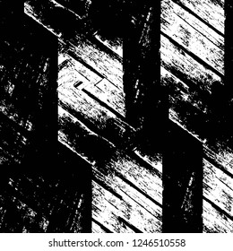 Grunge overlay layer. Abstract black and white vector background. Monochrome vintage surface with dirty pattern in cracks, spots, dots. Old painted wall in dark horror style design