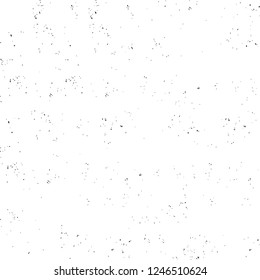 Grunge overlay layer. Abstract black and white vector background. Monochrome vintage surface with dirty pattern in cracks, spots, dots. Old painted wall in dark horror style design
