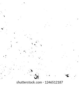 Grunge overlay layer. Abstract black and white vector background. Monochrome vintage surface with dirty pattern in cracks, spots, dots. Old painted wall in dark horror style design