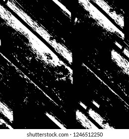 Grunge overlay layer. Abstract black and white vector background. Monochrome vintage surface with dirty pattern in cracks, spots, dots. Old painted wall in dark horror style design