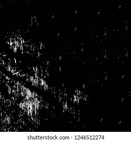 Grunge overlay layer. Abstract black and white vector background. Monochrome vintage surface with dirty pattern in cracks, spots, dots. Old painted wall in dark horror style design