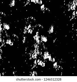 Grunge overlay layer. Abstract black and white vector background. Monochrome vintage surface with dirty pattern in cracks, spots, dots. Old painted wall in dark horror style design