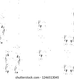 Grunge overlay layer. Abstract black and white vector background. Monochrome vintage surface with dirty pattern in cracks, spots, dots. Old painted wall in dark horror style design