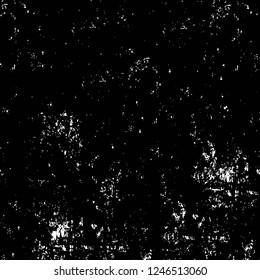 Grunge overlay layer. Abstract black and white vector background. Monochrome vintage surface with dirty pattern in cracks, spots, dots. Old painted wall in dark horror style design