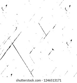 Grunge overlay layer. Abstract black and white vector background. Monochrome vintage surface with dirty pattern in cracks, spots, dots. Old painted wall in dark horror style design