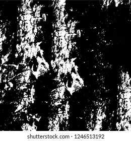 Grunge overlay layer. Abstract black and white vector background. Monochrome vintage surface with dirty pattern in cracks, spots, dots. Old painted wall in dark horror style design