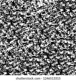 Grunge overlay layer. Abstract black and white vector background. Monochrome vintage surface with dirty pattern in cracks, spots, dots. Old painted wall in dark horror style design