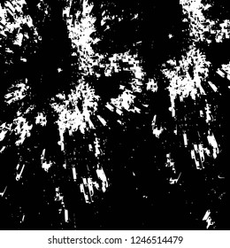 Grunge overlay layer. Abstract black and white vector background. Monochrome vintage surface with dirty pattern in cracks, spots, dots. Old painted wall in dark horror style design