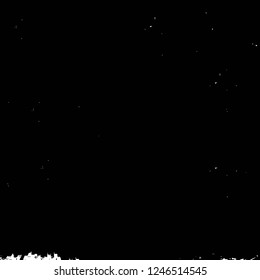 Grunge overlay layer. Abstract black and white vector background. Monochrome vintage surface with dirty pattern in cracks, spots, dots. Old painted wall in dark horror style design
