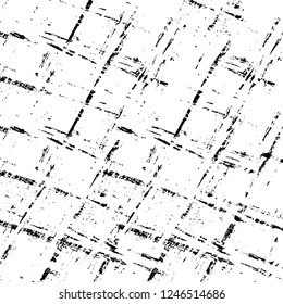 Grunge overlay layer. Abstract black and white vector background. Monochrome vintage surface with dirty pattern in cracks, spots, dots. Old painted wall in dark horror style design