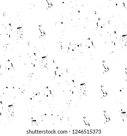 Grunge overlay layer. Abstract black and white vector background. Monochrome vintage surface with dirty pattern in cracks, spots, dots. Old painted wall in dark horror style design