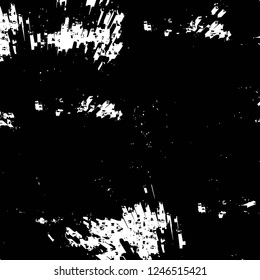 Grunge overlay layer. Abstract black and white vector background. Monochrome vintage surface with dirty pattern in cracks, spots, dots. Old painted wall in dark horror style design