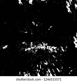 Grunge overlay layer. Abstract black and white vector background. Monochrome vintage surface with dirty pattern in cracks, spots, dots. Old painted wall in dark horror style design