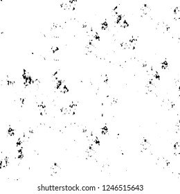 Capa superpuesta gruesa. Fondo de los vectores en blanco y negro abstracto. Superficie vintage monocromática con un patrón sucio en grietas, puntos, puntos. Antiguo muro pintado con un diseño de horror oscuro