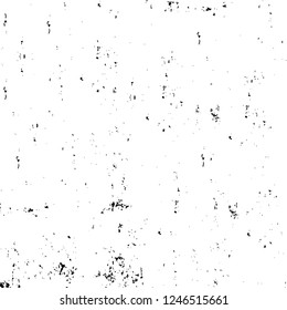 Grunge overlay layer. Abstract black and white vector background. Monochrome vintage surface with dirty pattern in cracks, spots, dots. Old painted wall in dark horror style design