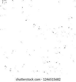 Grunge overlay layer. Abstract black and white vector background. Monochrome vintage surface with dirty pattern in cracks, spots, dots. Old painted wall in dark horror style design