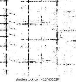 Grunge overlay layer. Abstract black and white vector background. Monochrome vintage surface with dirty pattern in cracks, spots, dots. Old painted wall in dark horror style design