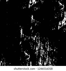 Grunge overlay layer. Abstract black and white vector background. Monochrome vintage surface with dirty pattern in cracks, spots, dots. Old painted wall in dark horror style design