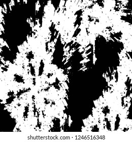 Grunge overlay layer. Abstract black and white vector background. Monochrome vintage surface with dirty pattern in cracks, spots, dots. Old painted wall in dark horror style design
