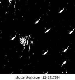 Grunge overlay layer. Abstract black and white vector background. Monochrome vintage surface with dirty pattern in cracks, spots, dots. Old painted wall in dark horror style design