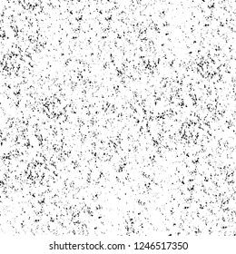 Grunge overlay layer. Abstract black and white vector background. Monochrome vintage surface with dirty pattern in cracks, spots, dots. Old painted wall in dark horror style design
