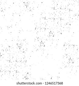 Grunge overlay layer. Abstract black and white vector background. Monochrome vintage surface with dirty pattern in cracks, spots, dots. Old painted wall in dark horror style design