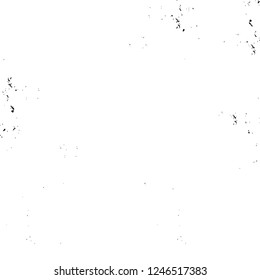 Grunge overlay layer. Abstract black and white vector background. Monochrome vintage surface with dirty pattern in cracks, spots, dots. Old painted wall in dark horror style design
