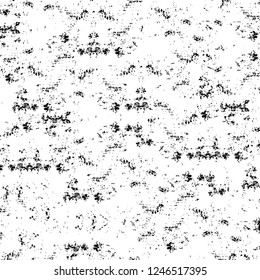 Grunge overlay layer. Abstract black and white vector background. Monochrome vintage surface with dirty pattern in cracks, spots, dots. Old painted wall in dark horror style design