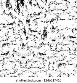 Grunge overlay layer. Abstract black and white vector background. Monochrome vintage surface with dirty pattern in cracks, spots, dots. Old painted wall in dark horror style design