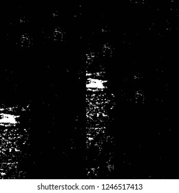 Grunge overlay layer. Abstract black and white vector background. Monochrome vintage surface with dirty pattern in cracks, spots, dots. Old painted wall in dark horror style design