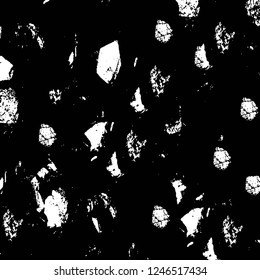 Grunge overlay layer. Abstract black and white vector background. Monochrome vintage surface with dirty pattern in cracks, spots, dots. Old painted wall in dark horror style design