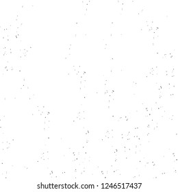 Grunge overlay layer. Abstract black and white vector background. Monochrome vintage surface with dirty pattern in cracks, spots, dots. Old painted wall in dark horror style design