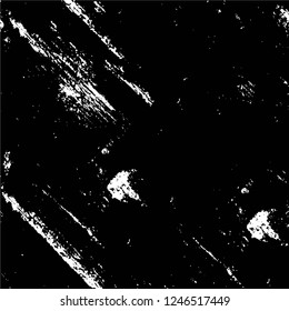 Grunge overlay layer. Abstract black and white vector background. Monochrome vintage surface with dirty pattern in cracks, spots, dots. Old painted wall in dark horror style design